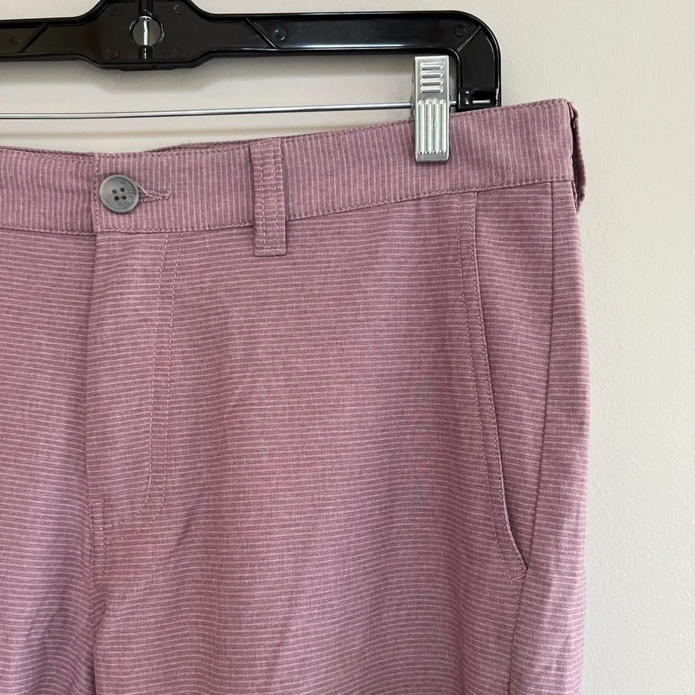 Travis Mathew Save the Day Striped Performance Golf Shorts, Grapeade Mauve, 34